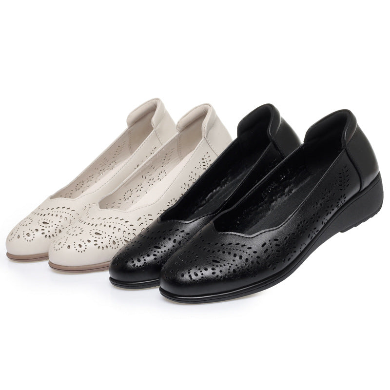Damen Komfortable Ballerinas mit elegante Perforation EB