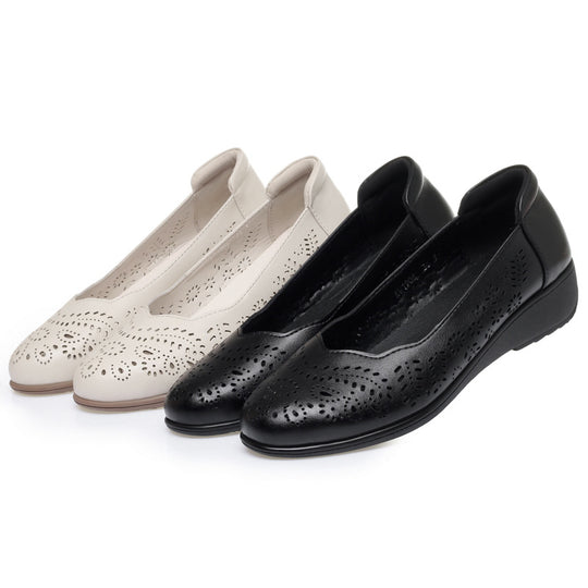 Damen Komfortable Ballerinas mit elegante Perforation EB
