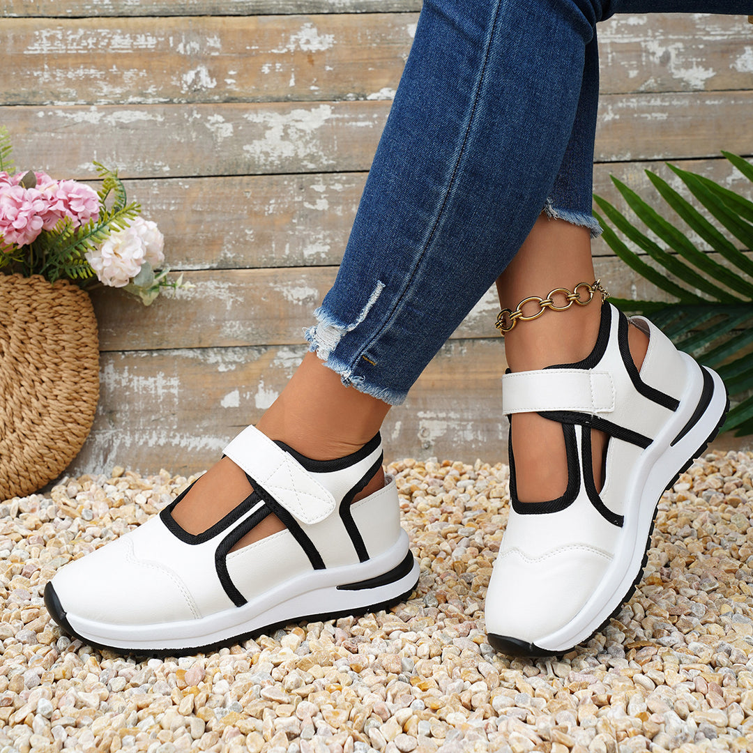 Damen sportliche Freizeitschuhe mit verstellbarem Klettverschluss EB