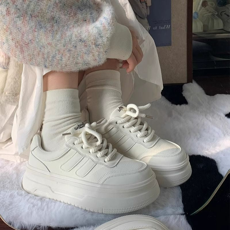 Damen Modische Sneakers mit sportlicher Plattform und atmungsaktivem Obermaterial EB