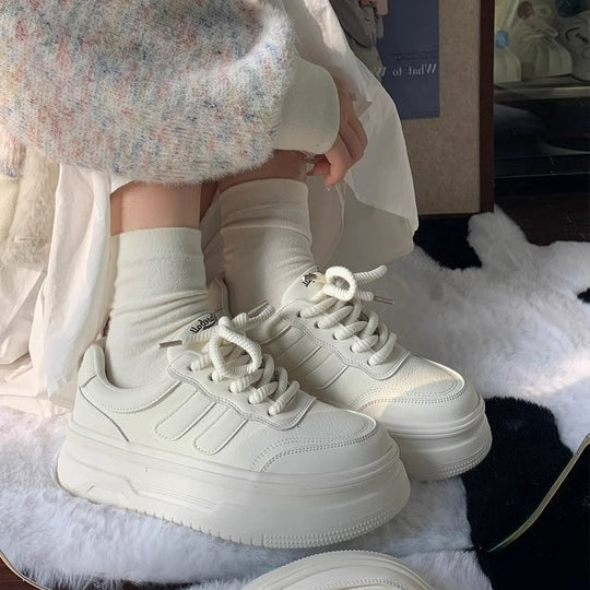 Damen Modische Sneakers mit sportlicher Plattform und atmungsaktivem Obermaterial EB