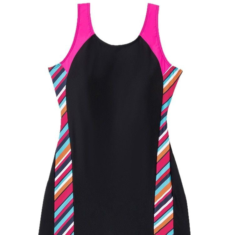 Damen Sportlicher Schwimmanzug mit trendigen Streifen EB