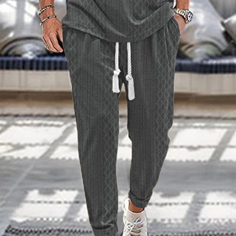 Herren Slim-Tapered Joggerhose im Struktur-Design mit Kordelzug und Eingrifftaschen EB