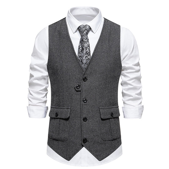 Herren elegante Weste im strukturierten Hahnentrittdesign EB