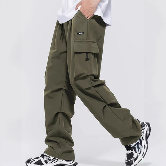 Herren Cargo-Hose mit multifunktionalen Taschen und verstellbarem Bund Hedi-Mode