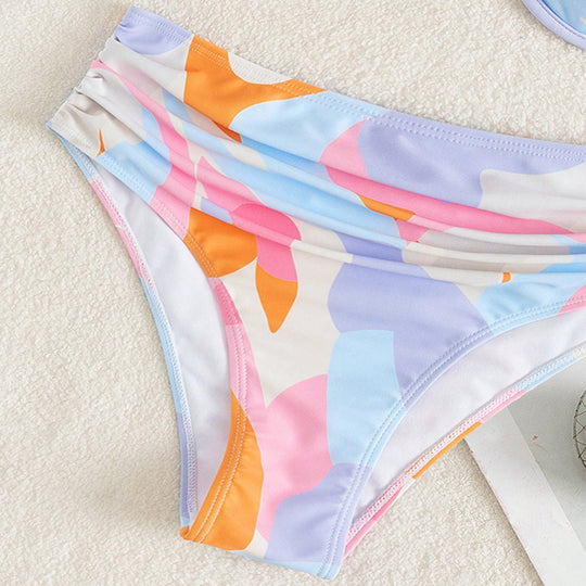 Damen Modischer Bikini mit asymmetrischem Oberteil EB