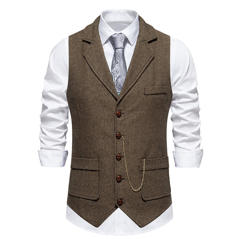Herren elegante Weste mit zeitgemäßem Schnitt und feiner Struktur EB