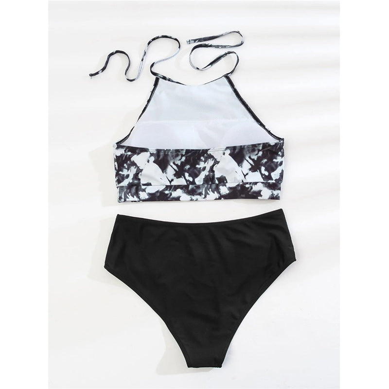 Damen Bikini-Set mit hochgeschlossenem Oberteil und modernem Hosen-Design EB