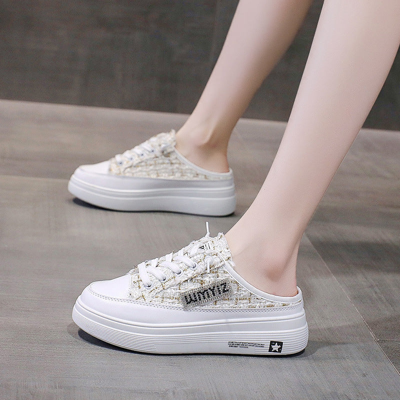 Damen modische Plateausneaker mit eleganter texturierten Oberflächenstruktur EB