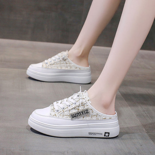 Damen modische Plateausneaker mit eleganter texturierten Oberflächenstruktur EB
