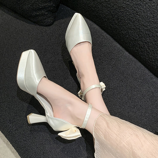 Damen elegante Pumps mit Schleifenakzent EB