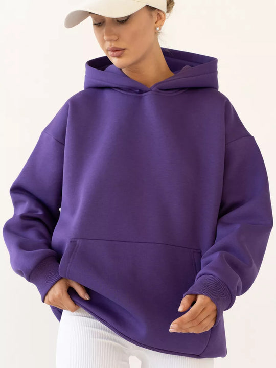 Damen nan oversized Kapuzenpullover mit Kängurutasche und dropped-shoulder Schnitt EB