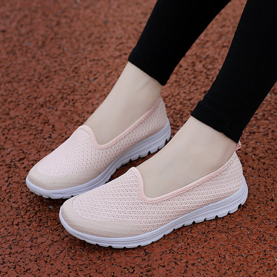 Damen Bequeme Slip-On Laufschuhe mit atmungsaktivem Obermaterial EB