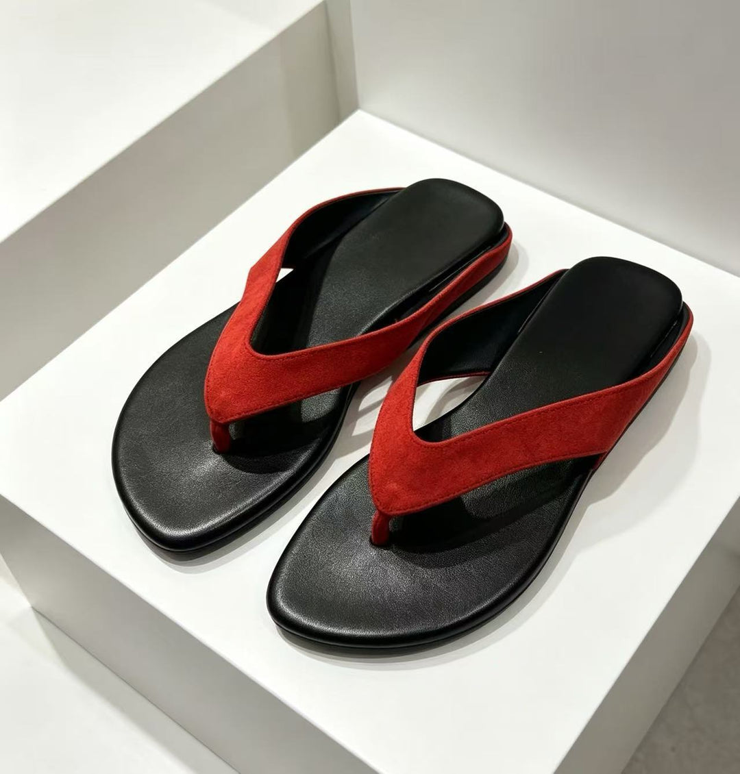 Damen Zehentrenner-Sandalen mit rutschfester Sohle und bequemem Fußbett EB