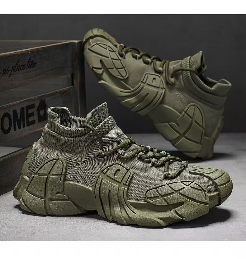 Unisex modische High-Top Sneakers mit elastischem Strick-Obermaterial EB