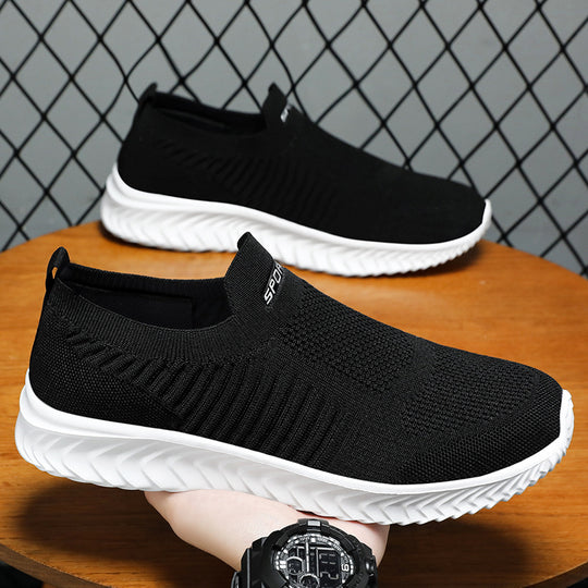 Damen Komfortable Sneaker mit elastischem Strickoberteil und rutschfester Sohle EB