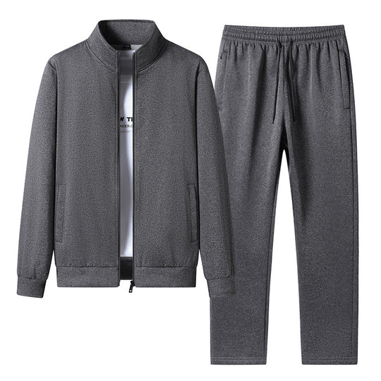 Herren sportliches Trainingsset mit Stehkragen-Blouson, durchgehendem Reißverschluss und elastischer Jogginghose EB