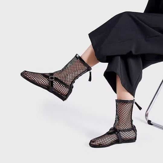 Damen Netzstiefeletten mit modischen Akzenten und komfortablem Futter EB