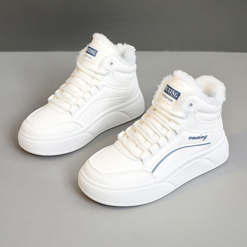Damen hochflorige Sneakers mit kuscheligem Innenfutter EB