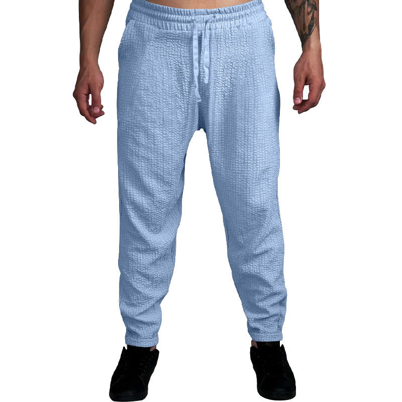 Herren Texturierte tapered Jogginghose mit Elastikbund, Tunnelzug & gerippten Knöchelbündchen EB