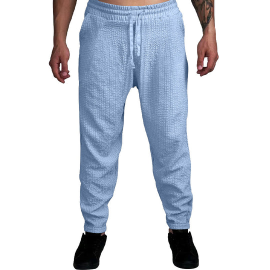 Herren Texturierte tapered Jogginghose mit Elastikbund, Tunnelzug & gerippten Knöchelbündchen EB