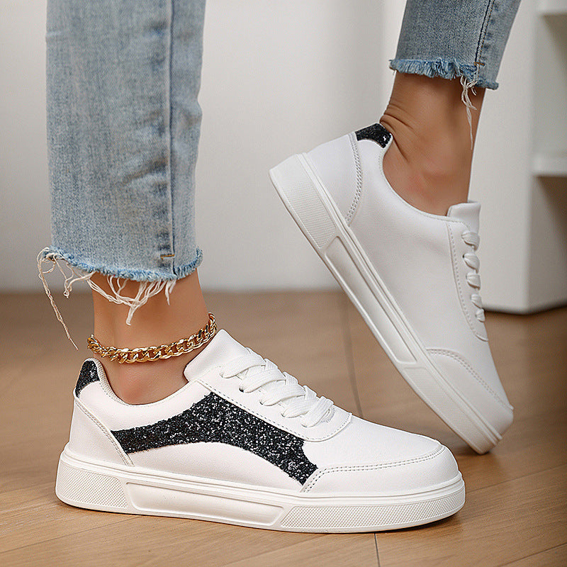 Damen Sneakers mit schimmernden Akzenten und bequemer Laufsohle EB