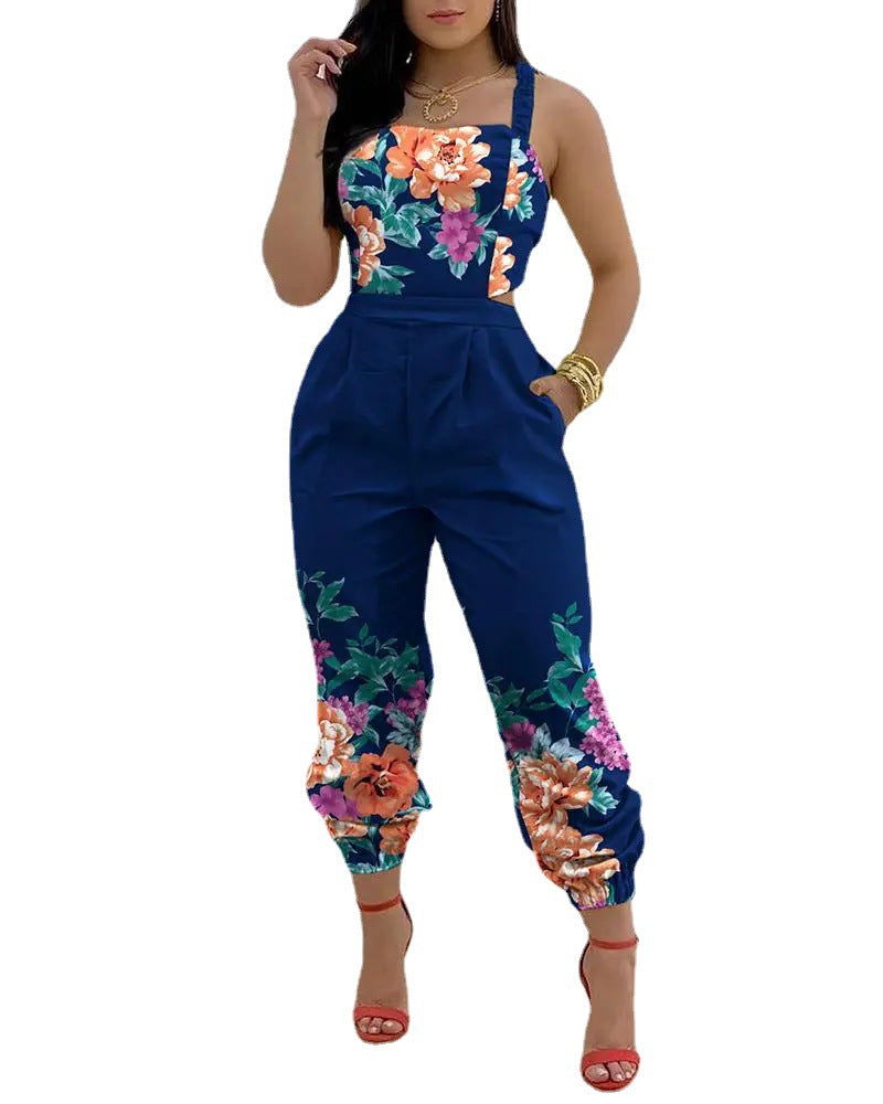 Damen lässiger Overall mit floralem Design EB