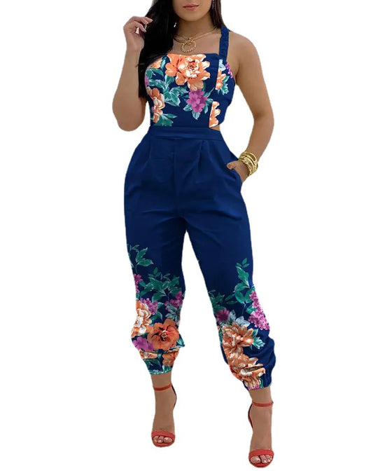 Damen lässiger Overall mit floralem Design EB