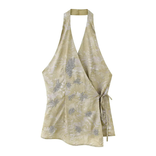 Damen elegante Culotte-Hose mit floralem Muster und weichem Material EB