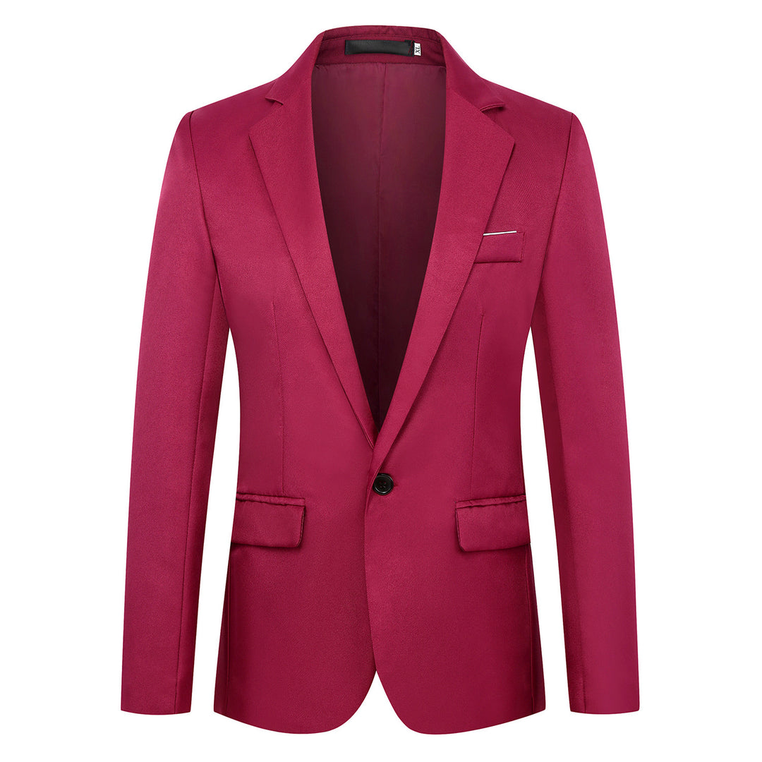 Herren nan tailliertes Satin-Sakko mit schmaler Silhouette, Notch-Revers und dekorativer Brustpaspel EB