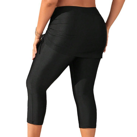 Damen Leggings mit seitlicher Raffung und hohem Bund EB
