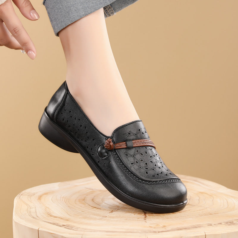 Damen Komfortable und modische Ballerinas mit perforiertem Design EB