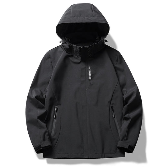 Damen wetterfeste Funktionsjacke mit verstellbarer Kapuze und atmungsaktiven Materialien EB