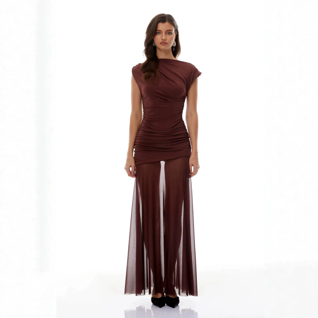 Damen Elegantes Wickelkleid mit Rüschendetails EB