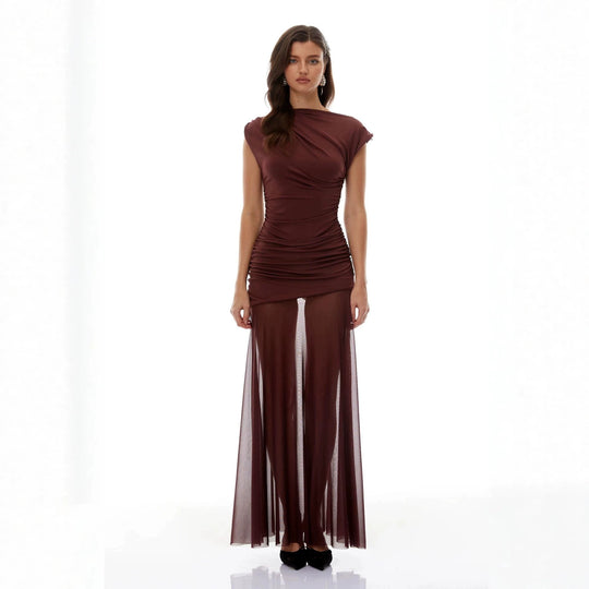 Damen Elegantes Wickelkleid mit Rüschendetails EB