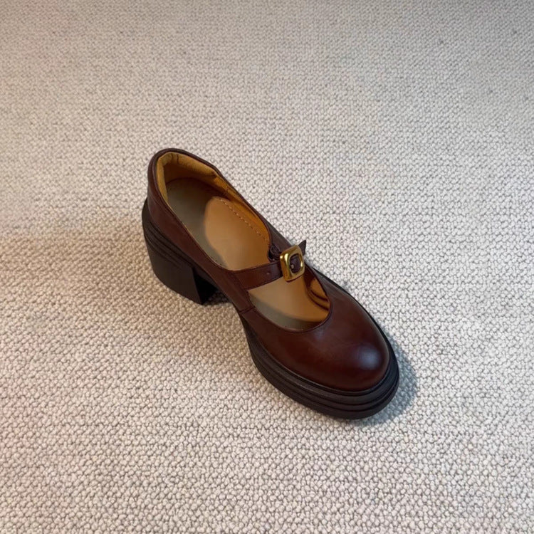 Damen elegante Ballerina-Pumps mit verstellbarem Riemchen und stabiler Absatzhöhe EB