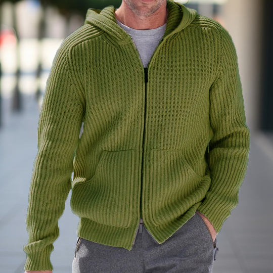 Herren Strickjacke mit strukturierter Oberfläche und praktischen Taschen EB