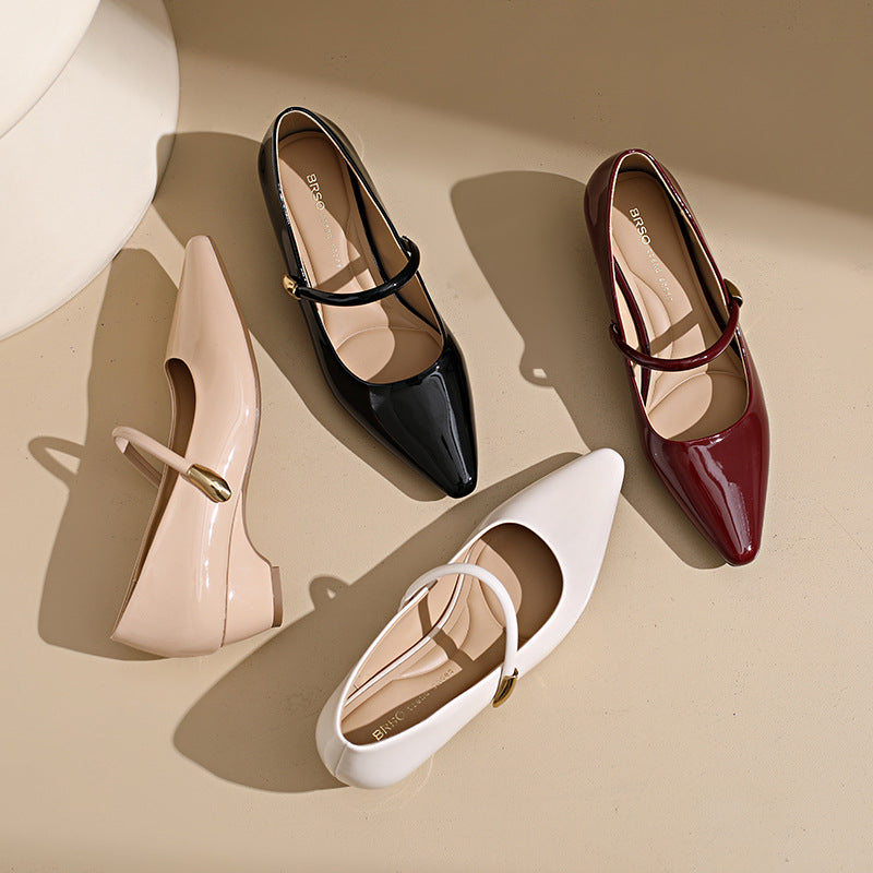 Damen elegante Mary Jane Schuhe mit Absatz EB