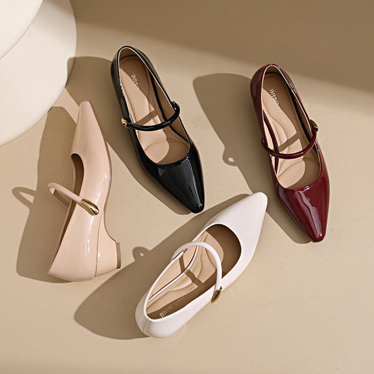 Damen elegante Mary Jane Schuhe mit Absatz EB