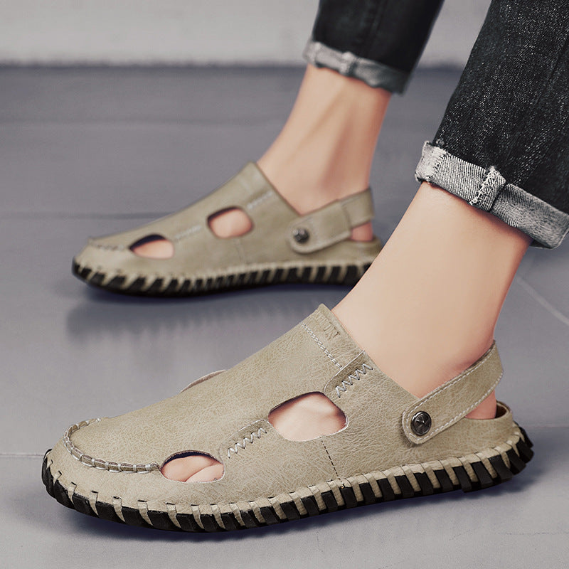 Damen Hochwertige Leder-Sandalen mit atmungsaktiven Einsätzen und rutschfester Sohle EB