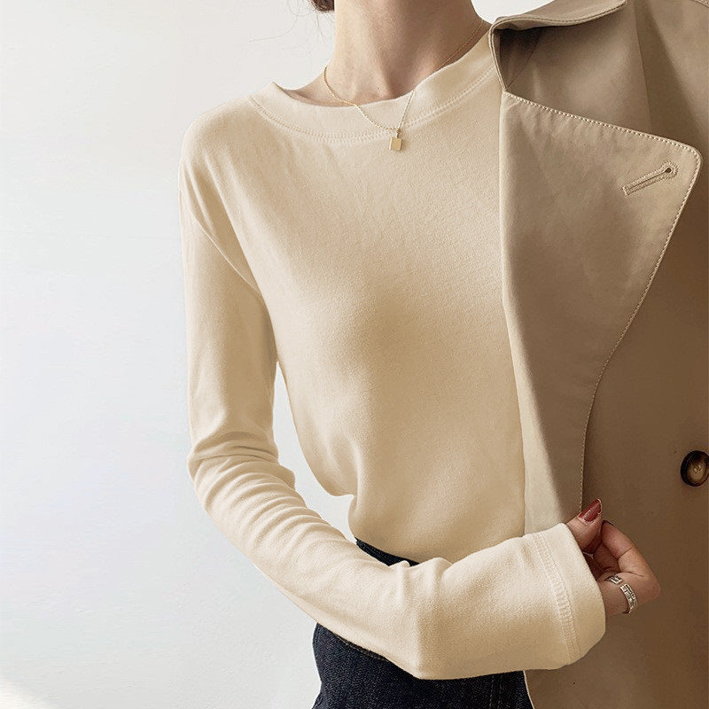 Damen Langarmshirt aus weichem Baumwollstoff mit lässigem Schnitt EB
