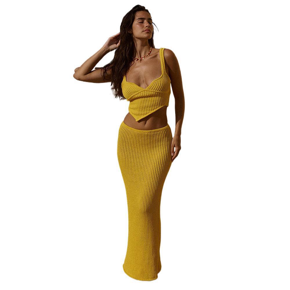 Damen elegantes gestricktes Zwei-Teiler-Set EB