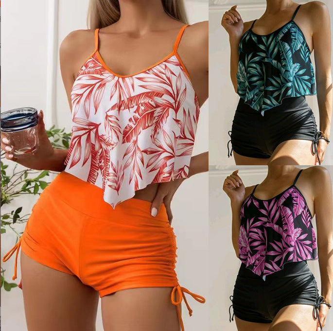 Damen Sportlicher Tankini mit floralem Design EB