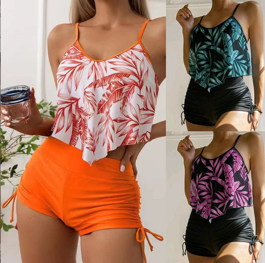 Damen Sportlicher Tankini mit floralem Design EB