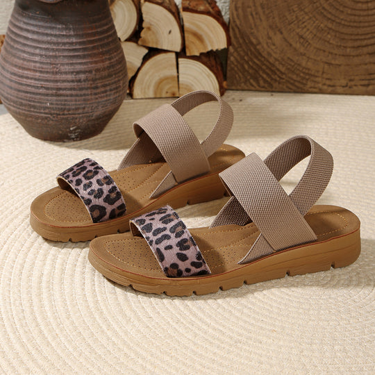 Damen Komfortable Sandalen mit elastischen Trägern und anatomischem Fußbett EB