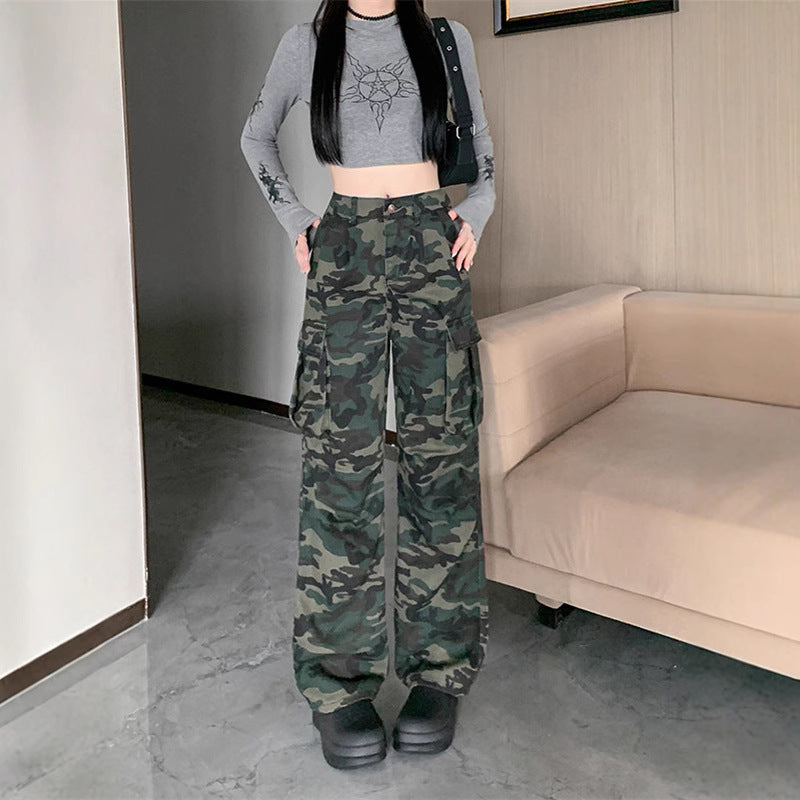 Damen Cargohose im modischen Camouflage-Design mit praktischen Taschen EB