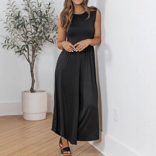 Damen Elegantes Maxikleid mit fließendem Schnitt EB