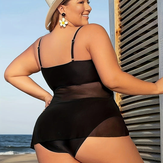 Damen Figurbetontes Bade-Outfit mit verführerischem Wickeldetail EB