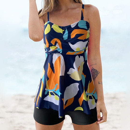 Damen Tankini-Set mit floralem Zusammenspiel und komfortablen Shorts EB