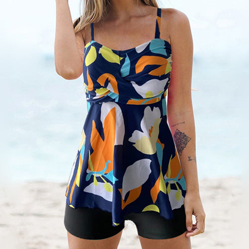Damen Tankini-Set mit floralem Zusammenspiel und komfortablen Shorts EB
